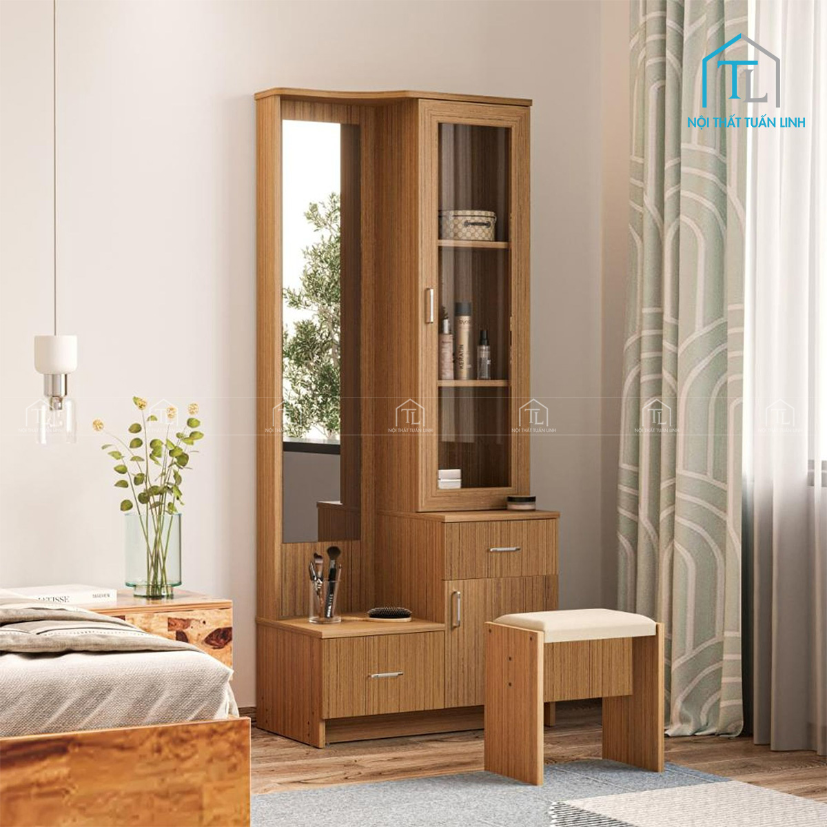 Bàn trang điểm gỗ MDF thiết kế dạng đứng hiện đại