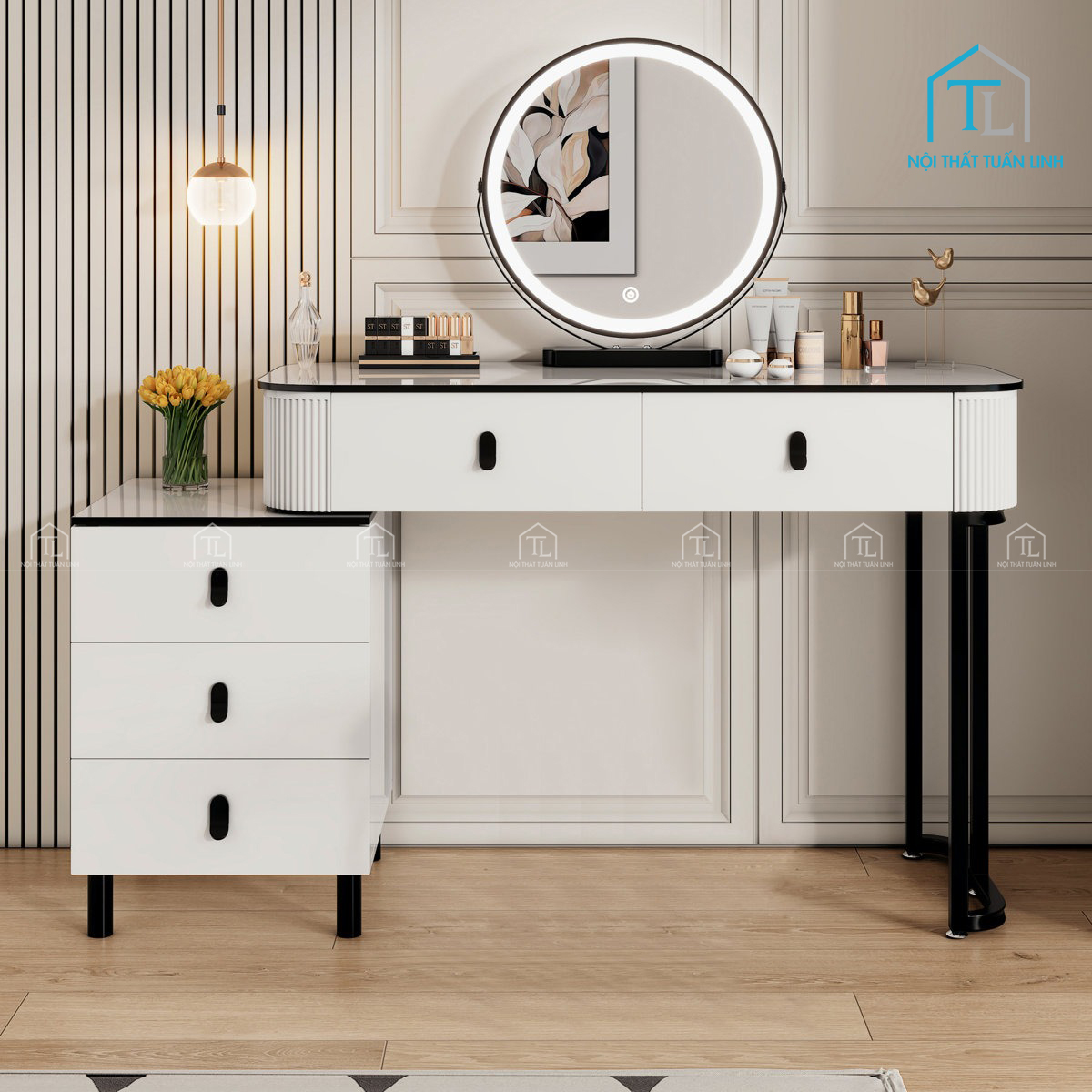 Gương tròn LED xoay 360 độ tiện lợi khi sử dụng
