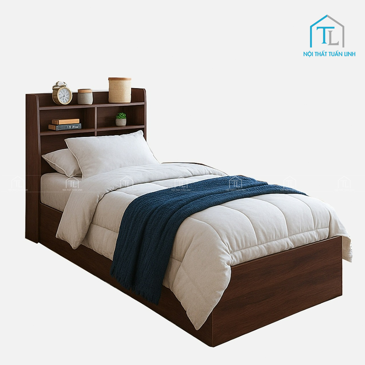 Ngăn chứa tiện lợi tích hợp ở đầu giường