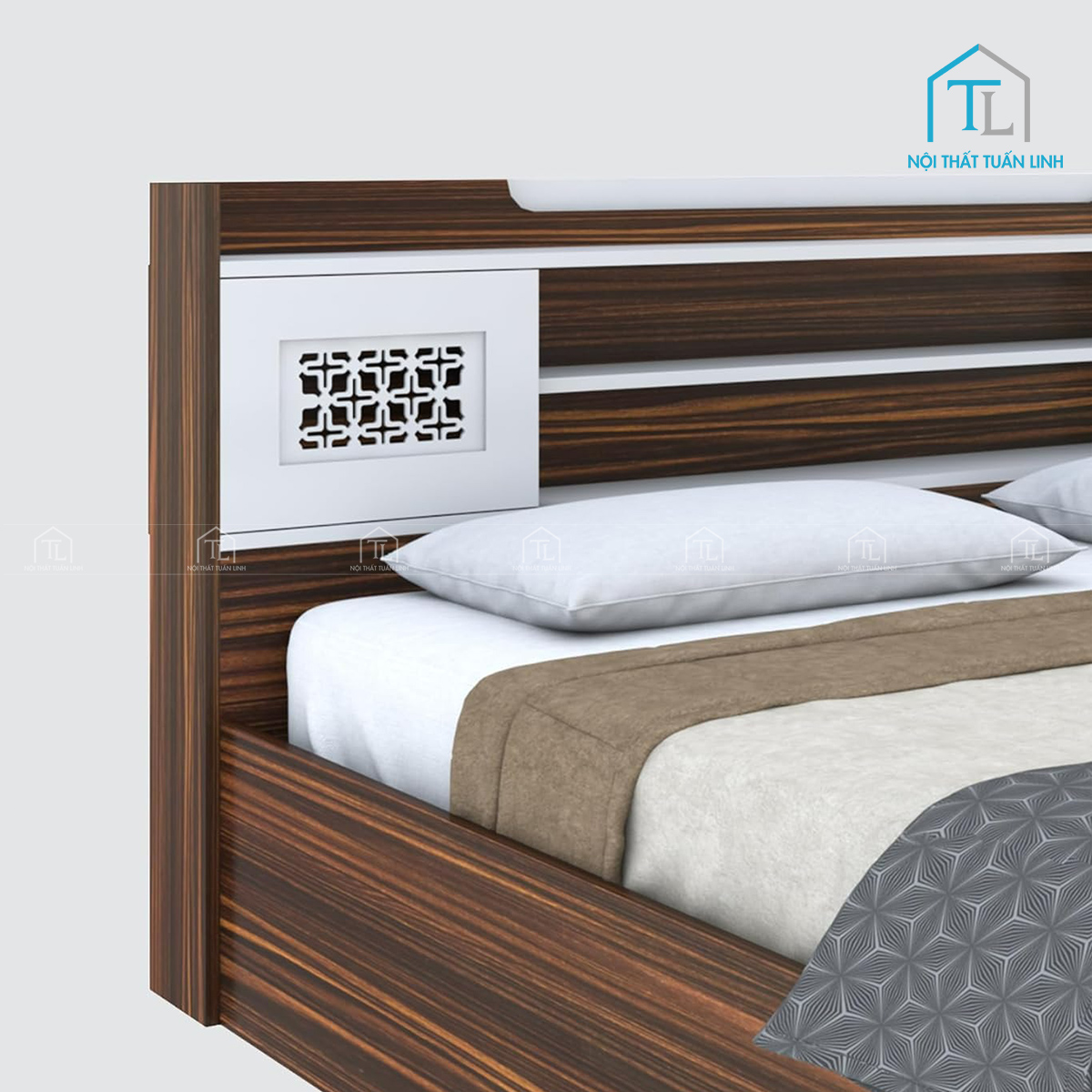 Màu sắc kết hợp giữa vân gỗ nâu và trắng hài hòa