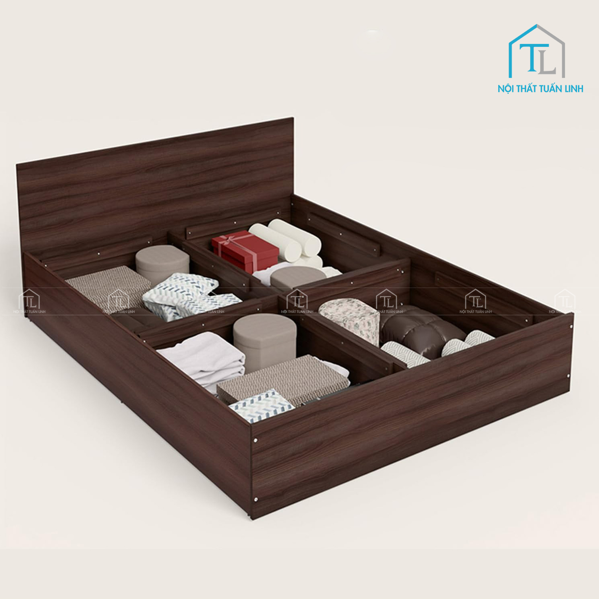 Khoang chứa đồ rộng dưới mặt giường