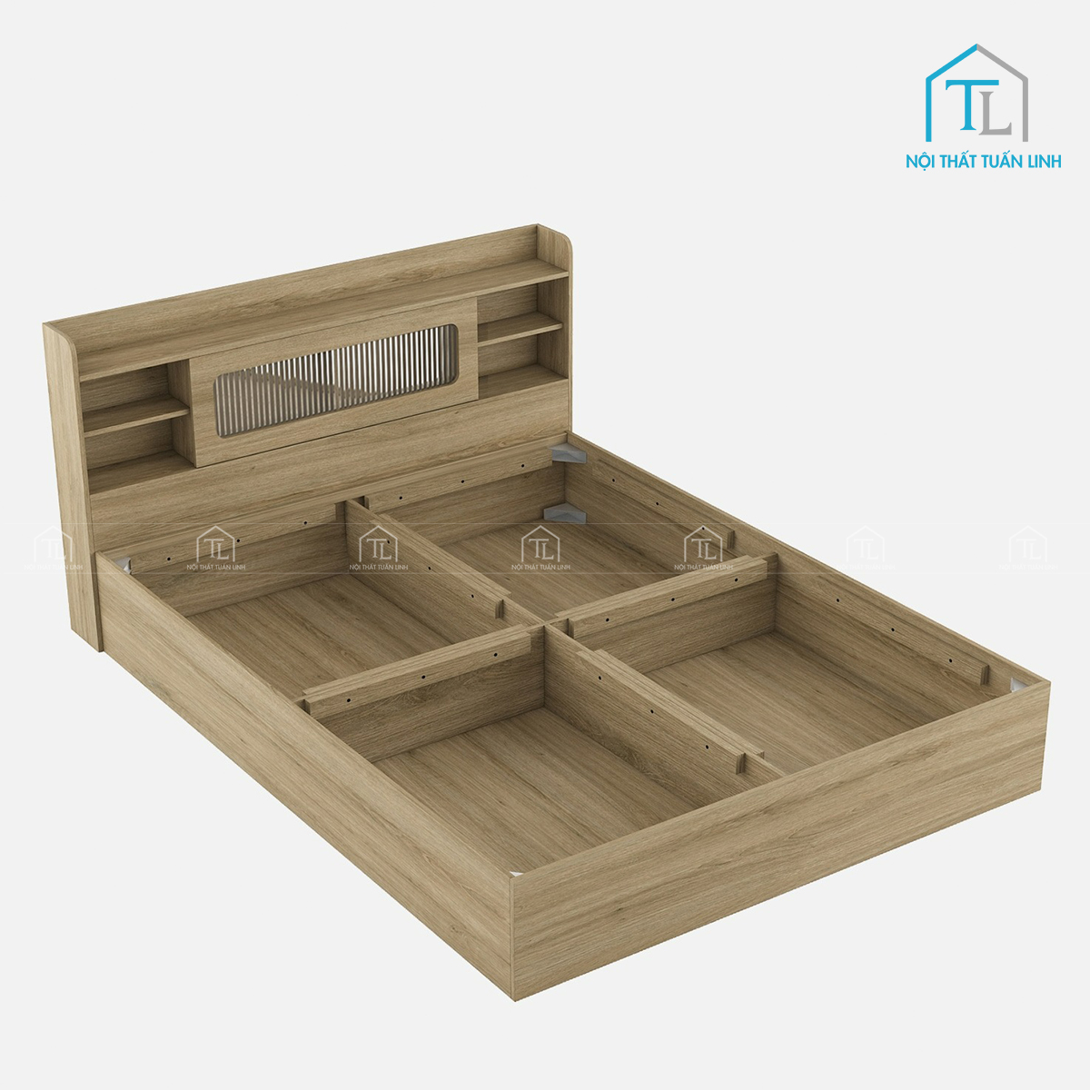 Hộc chứa đồ box storage rộng rãi bên dưới giường