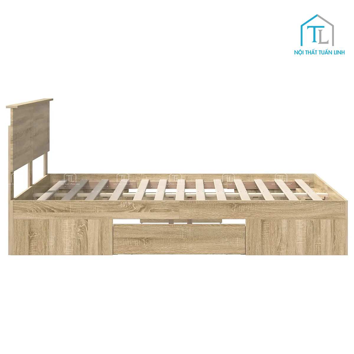 Hệ ngăn kéo lưu trữ bố trí dưới thân giường