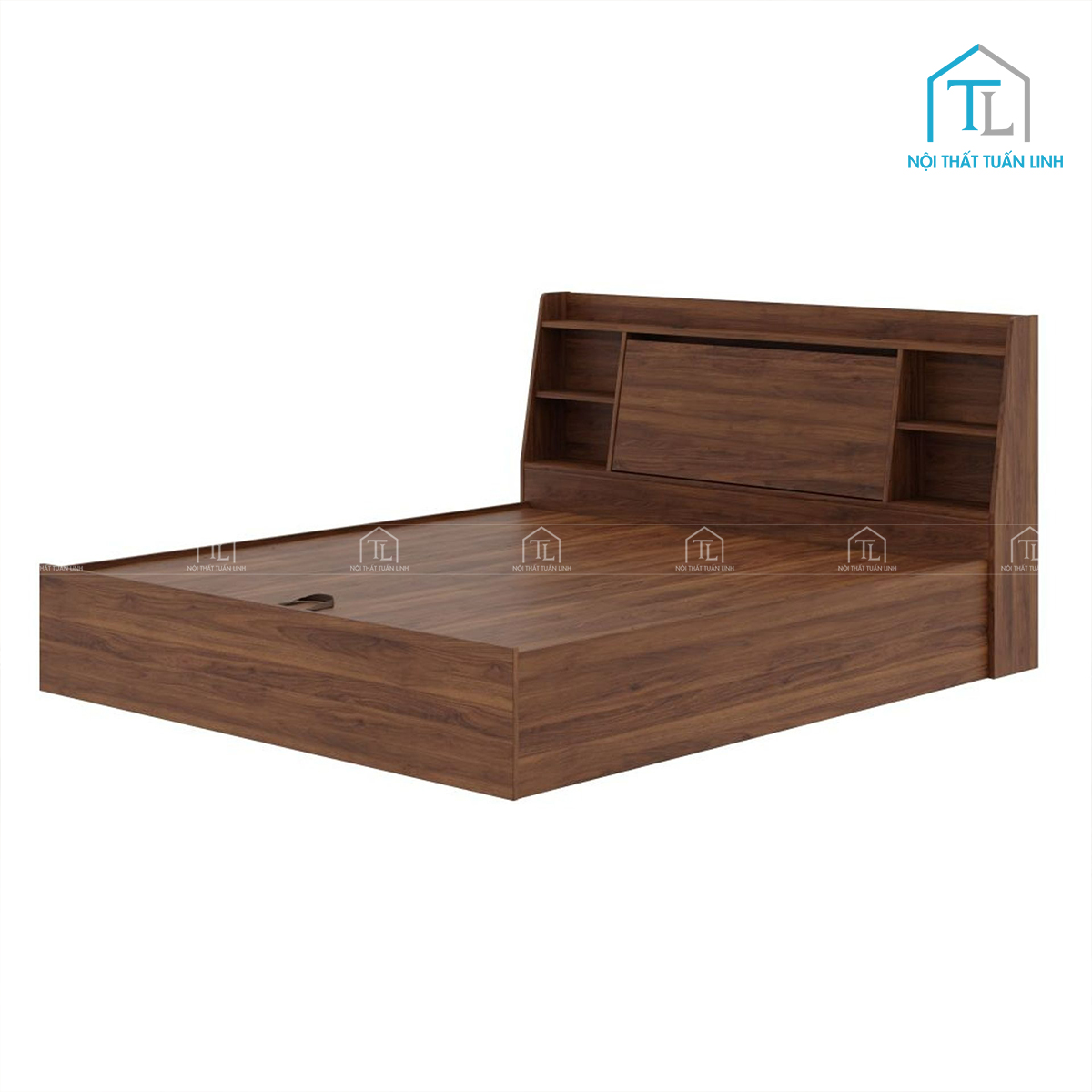 Khung giường chắc chắn với vật liệu gỗ công nghiệp