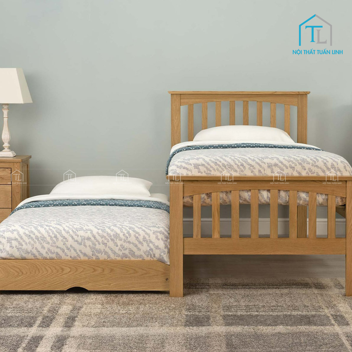 Giường ngủ gỗ sồi phù hợp nhiều không gian phòng ngủ