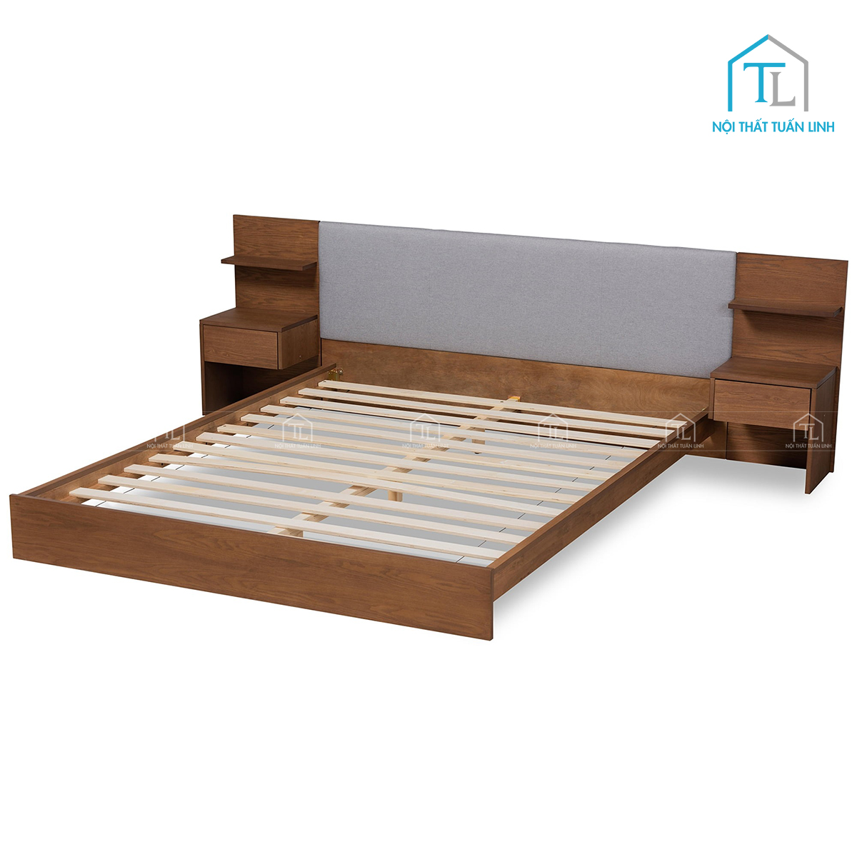 Ngăn kéo tích hợp hai bên đầu giường tiện lợi