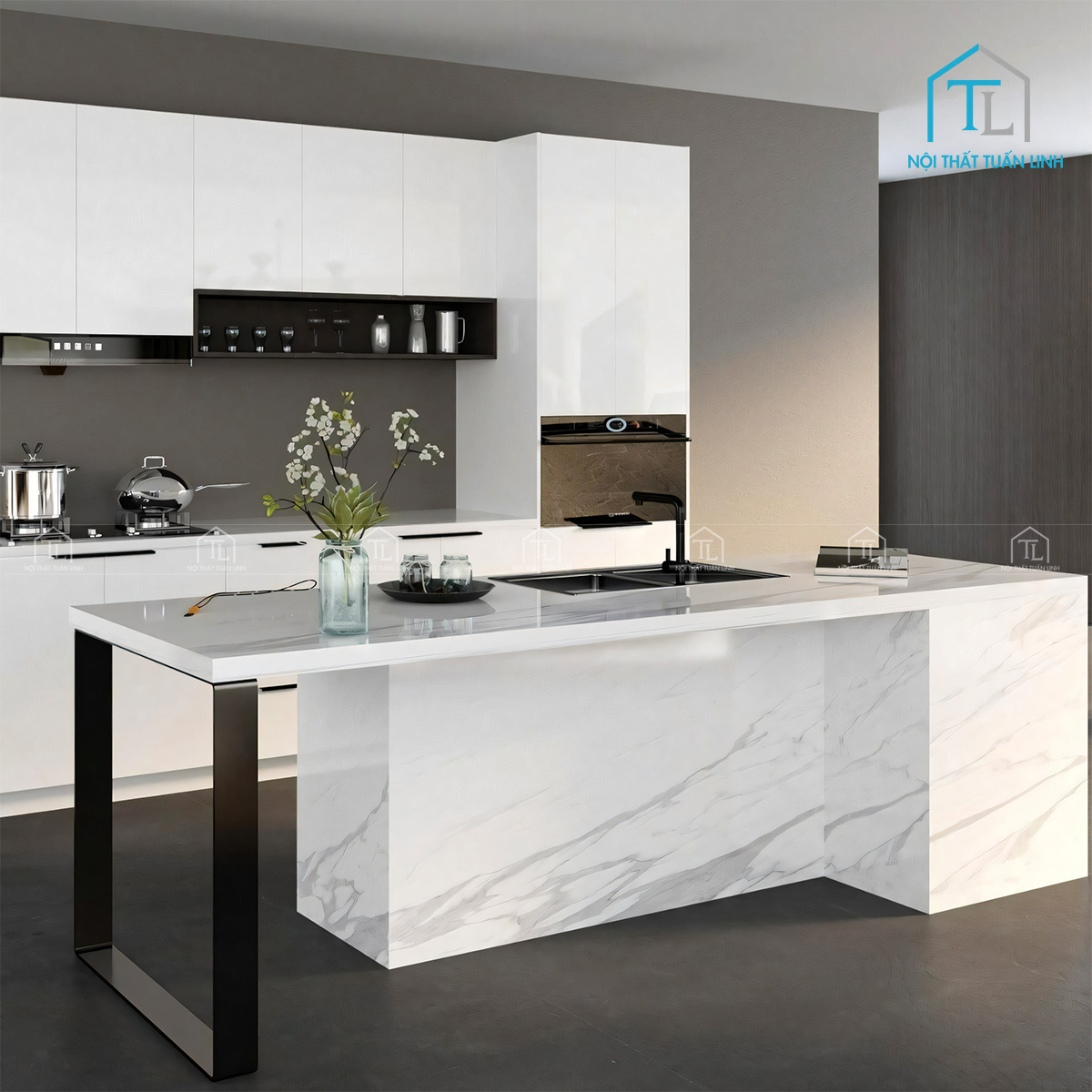 Hệ tủ trên – tủ dưới bố trí khoa học