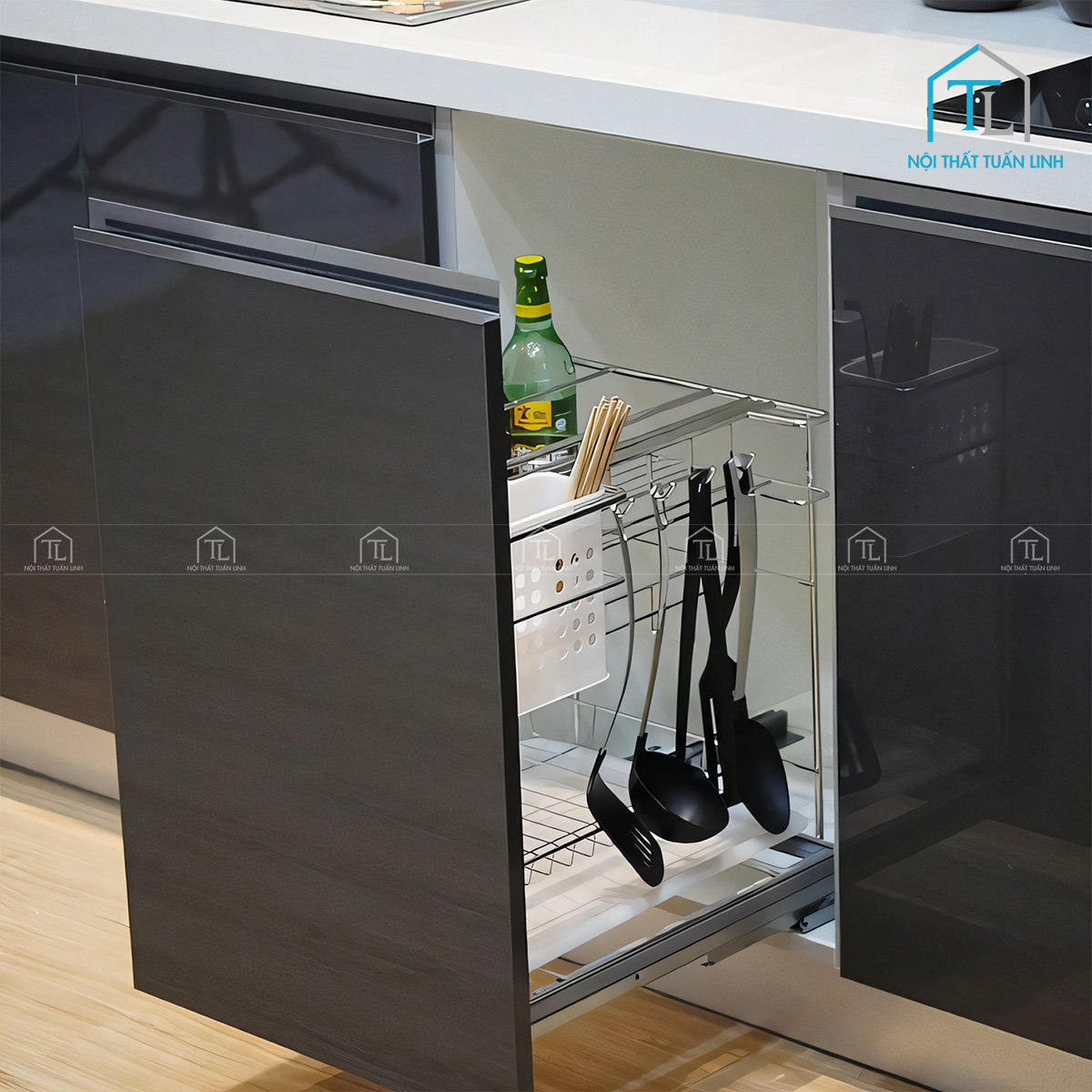 Tủ bếp dưới chắc chắn và tiện dụng