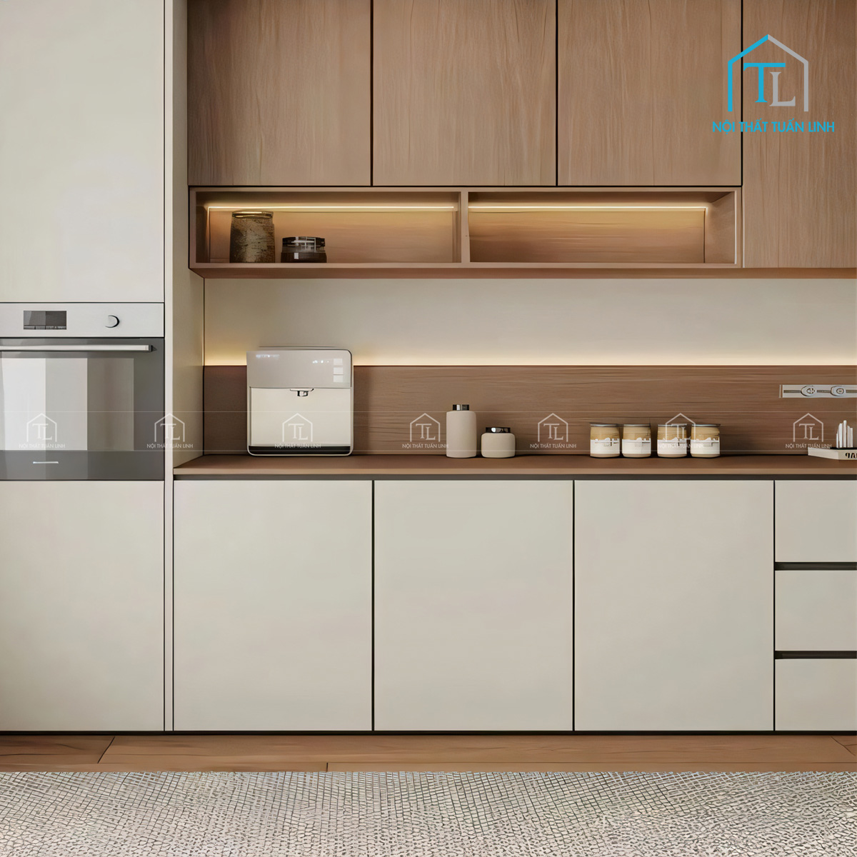 Tủ bếp gỗ công nghiệp hiện đại