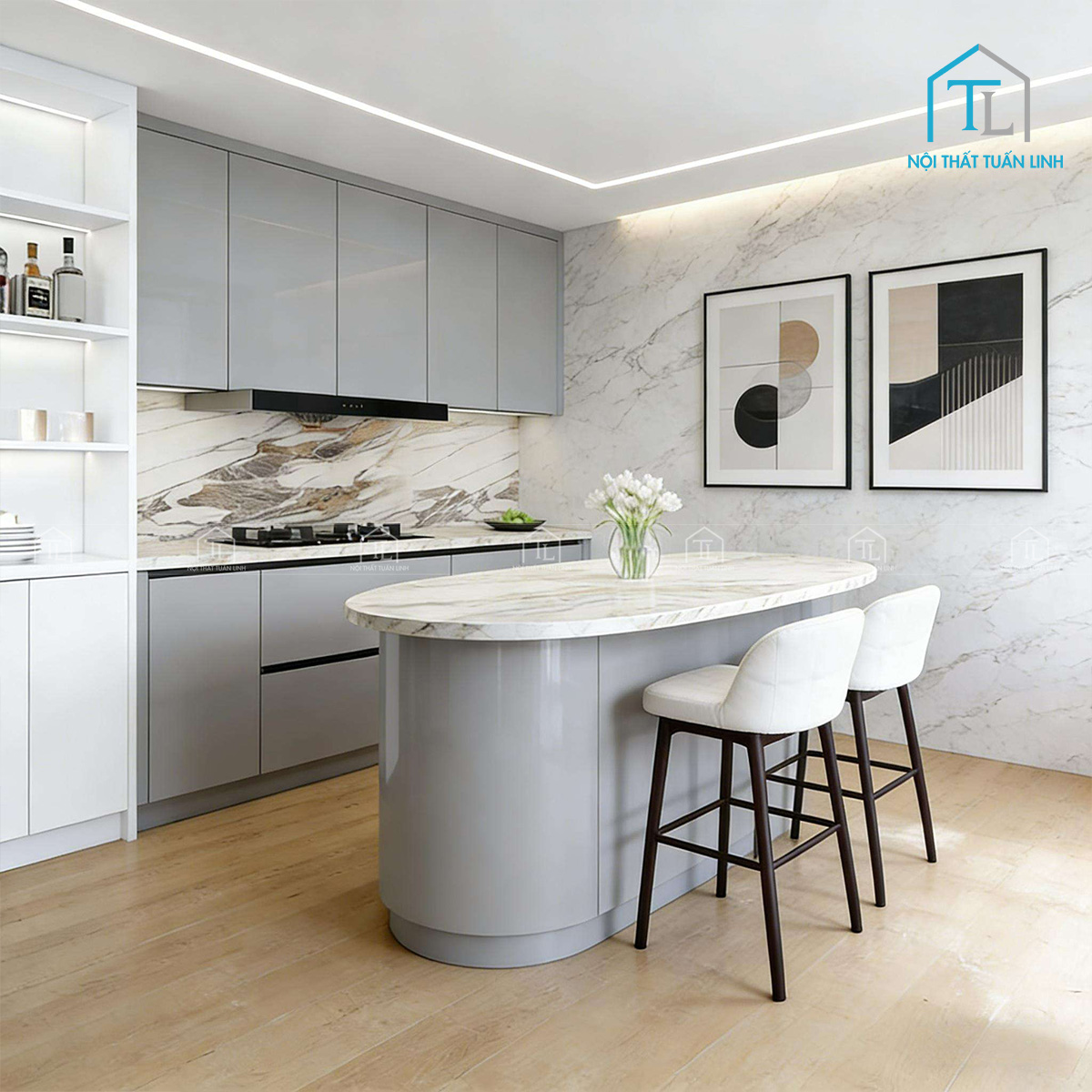 Cánh tủ Laminate bề mặt hạn chế bám vân tay