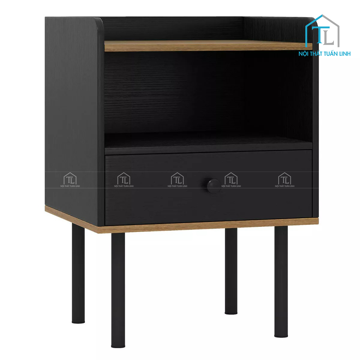 Màu đen phủ melamine mang lại cảm giác sang trọng