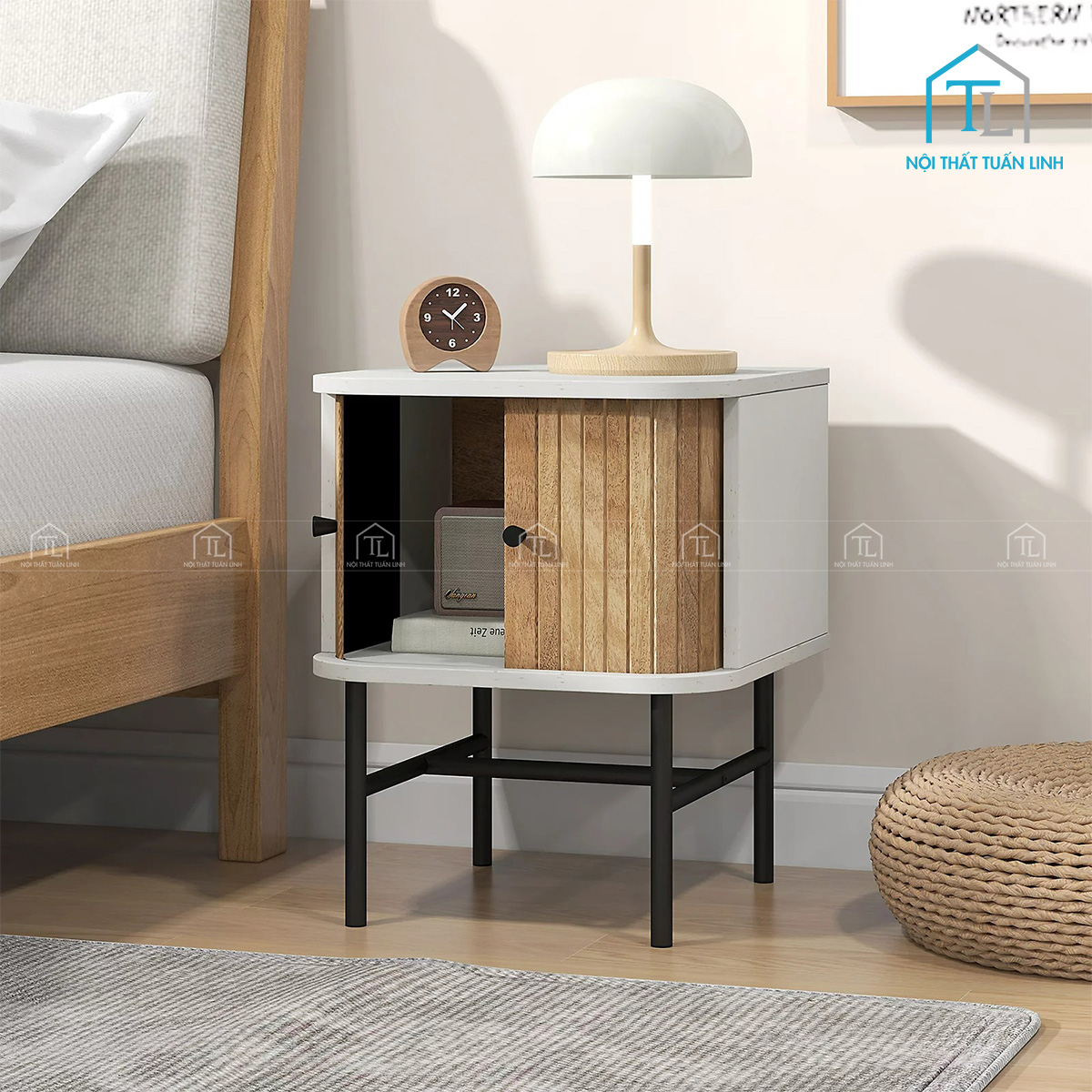 Tủ đầu giường MDF cửa lùa thiết kế hiện đại