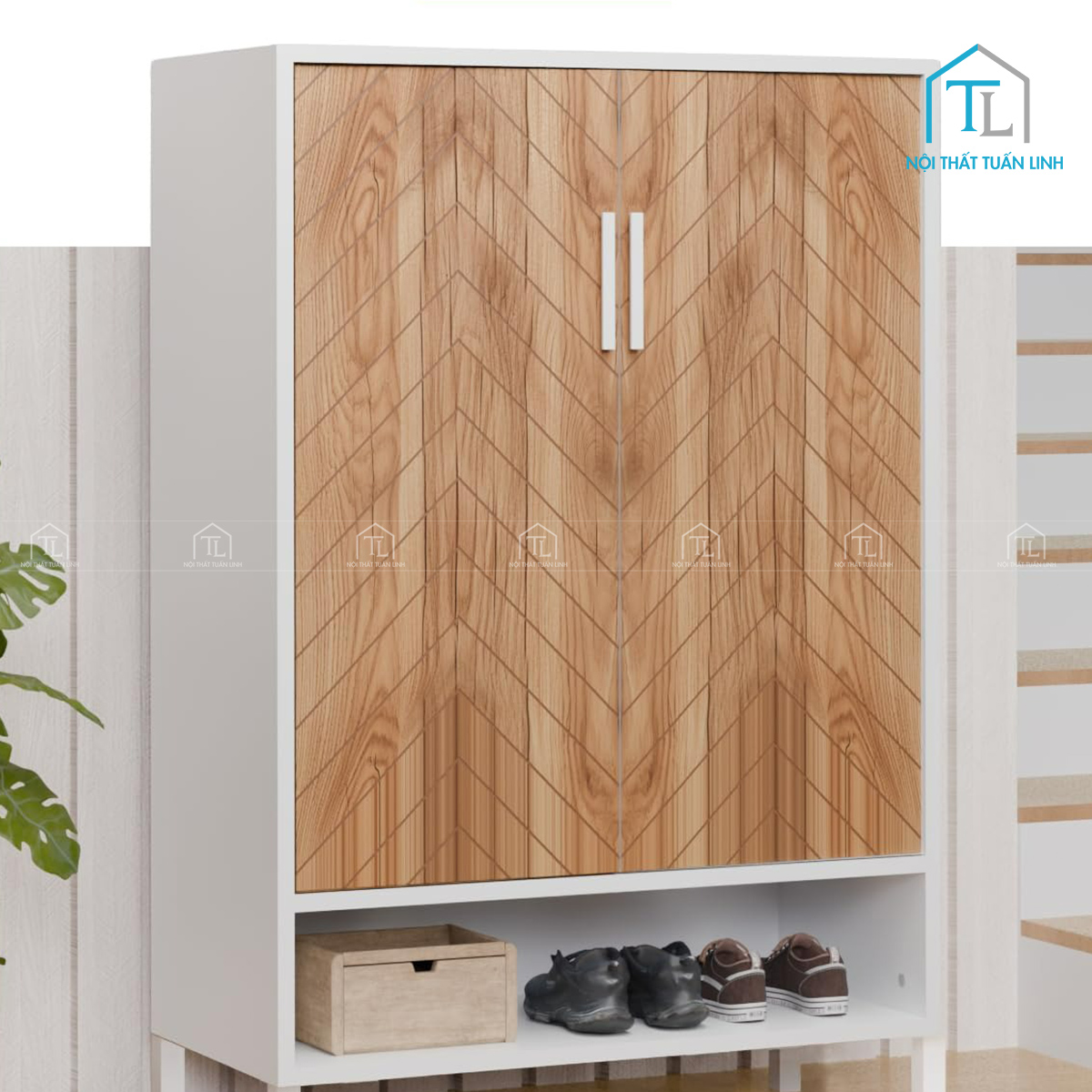 Gam màu trắng phối vân gỗ dễ phối nội thất