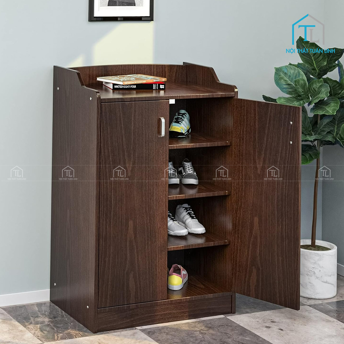 Hệ 4 ngăn kệ bên trong tủ giày