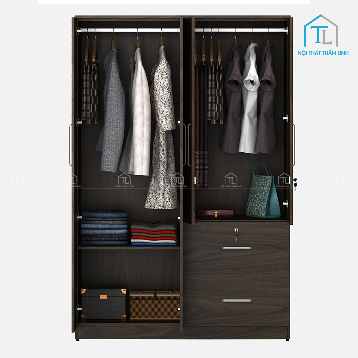 Thiết kế 2 cánh mở tiện lợi