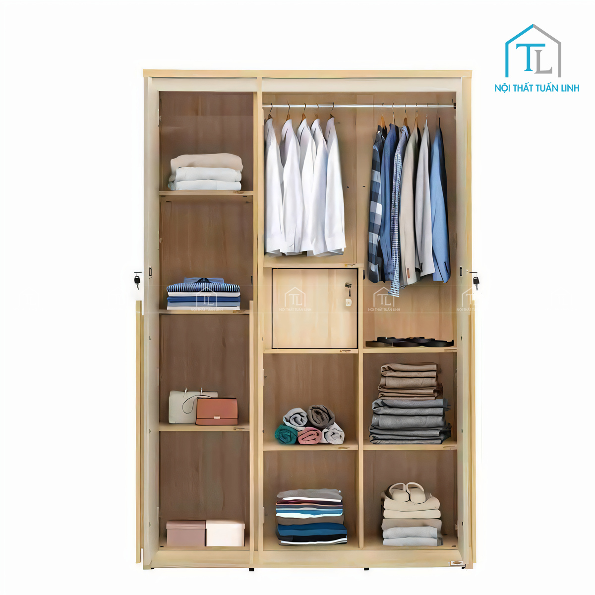 Hệ kệ lưu trữ đa dạng, dễ sắp xếp