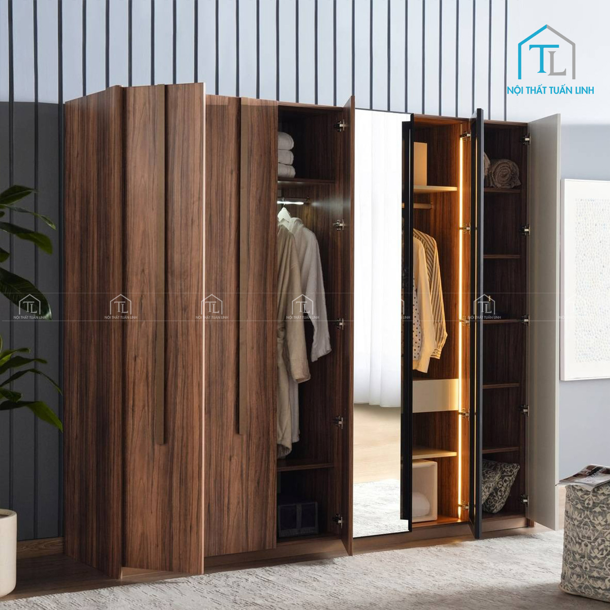 Thiết kế 6 cánh mở tiện lợi