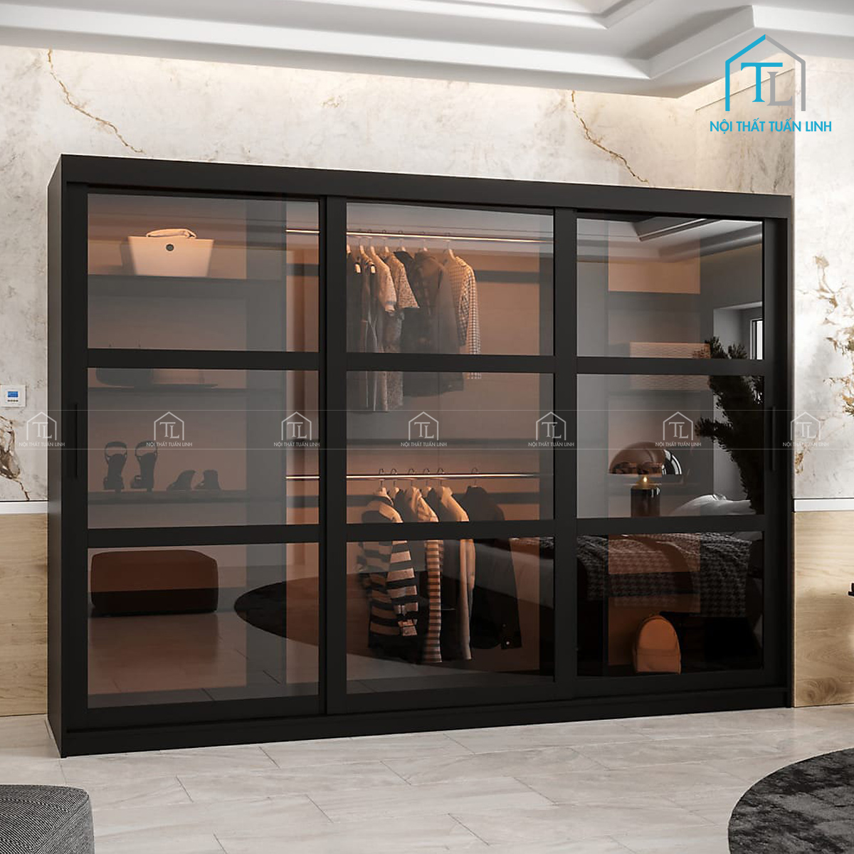 Thiết kế tổng thể hiện đại với gam màu đen sang trọng
