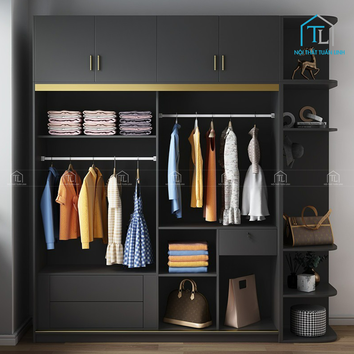 Chất liệu MDF phủ Melamine bền đẹp, dễ vệ sinh