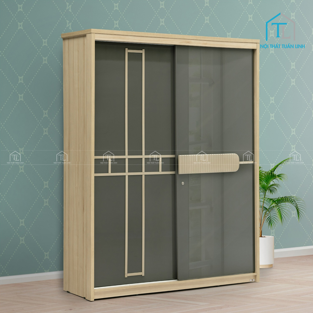 Mẫu tủ quần áo cửa lùa 2 cánh