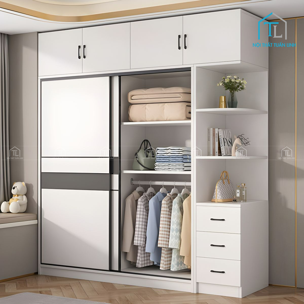 Cửa lùa trượt ngang tiết kiệm diện tích
