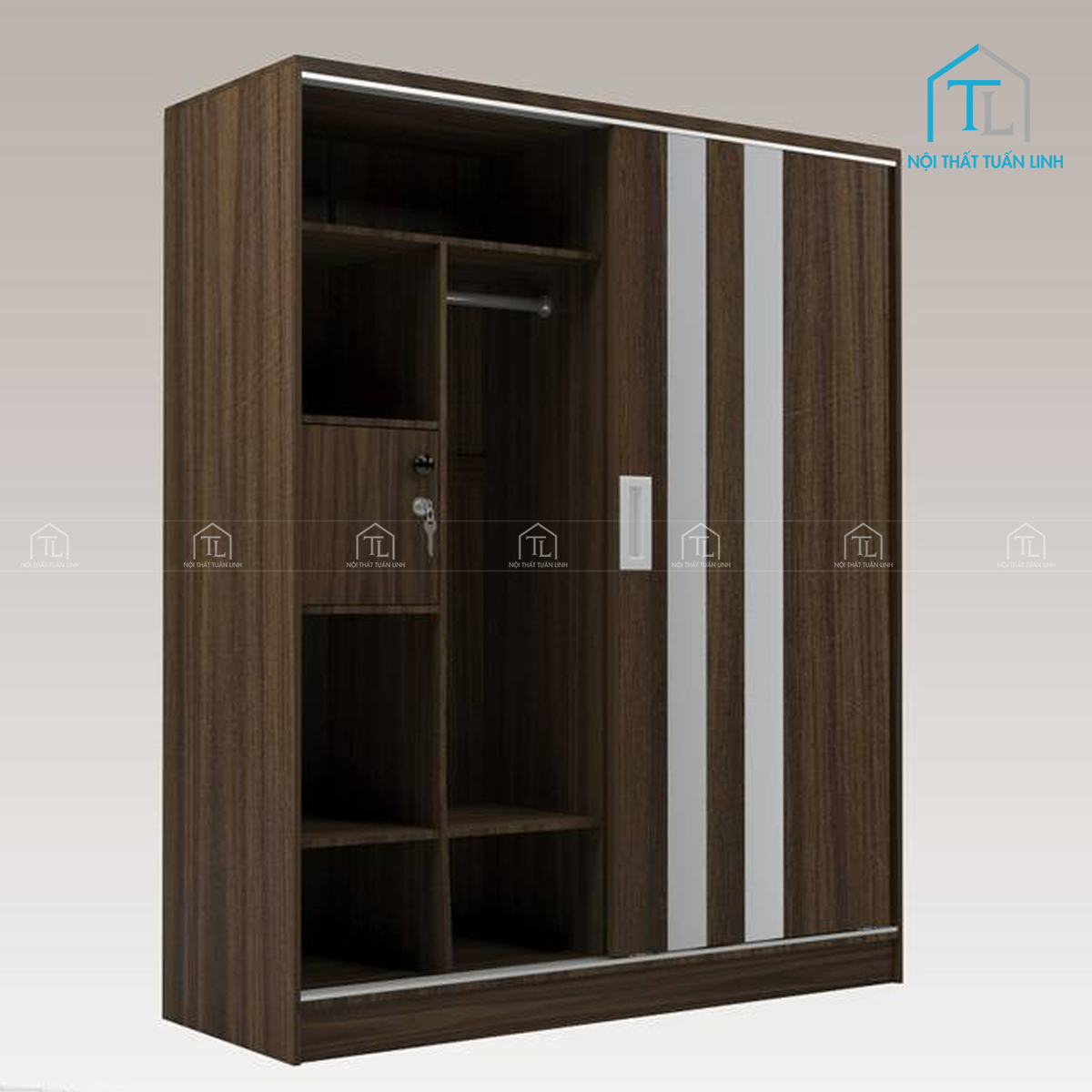 Bề mặt vân gỗ sang trọng, dễ phối nội thất