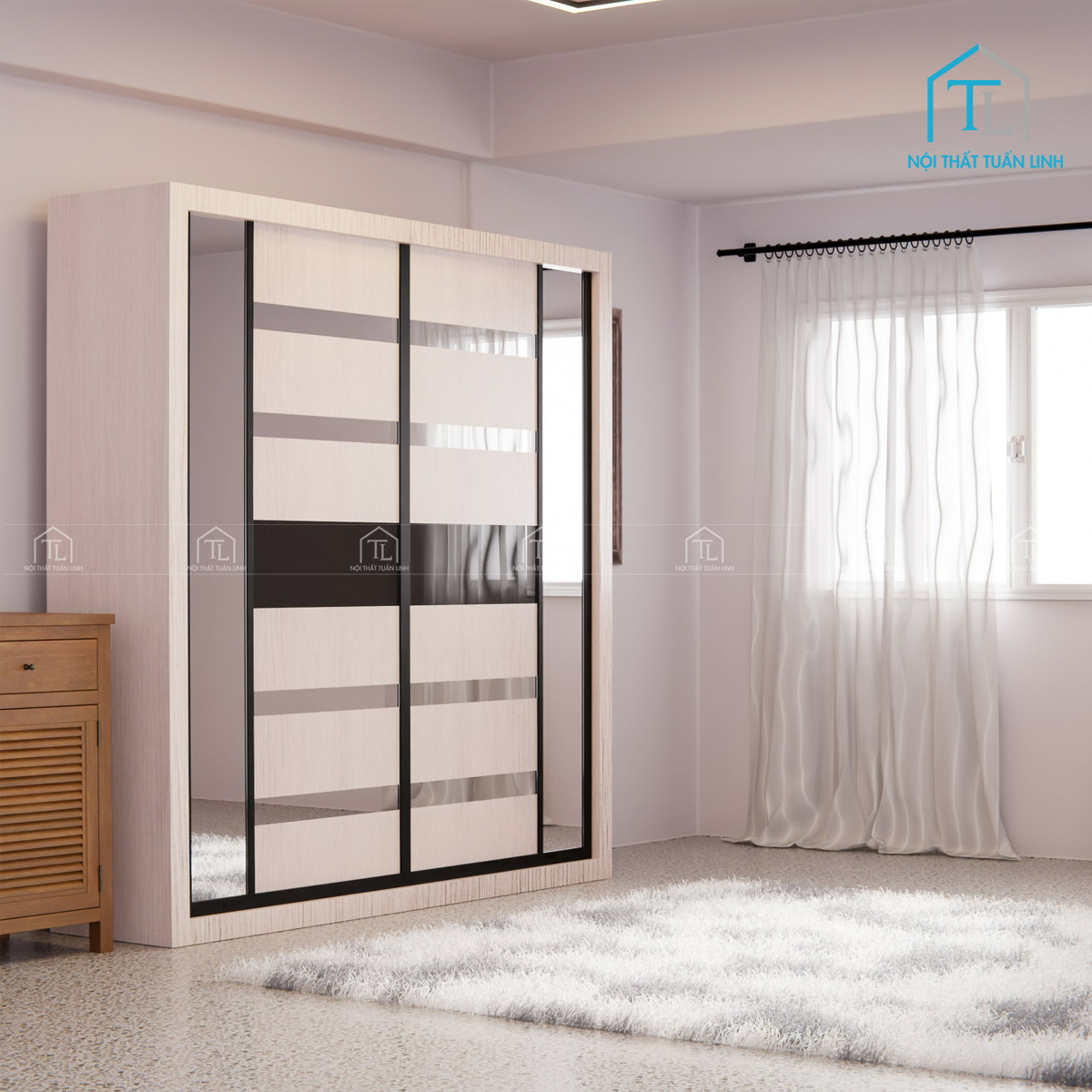 Tủ quần áo cửa lùa thiết kế hiện đại