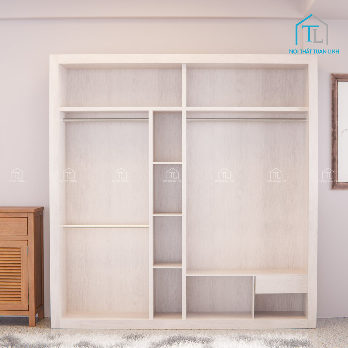 Không gian lưu trữ rộng rãi bên trong tủ
