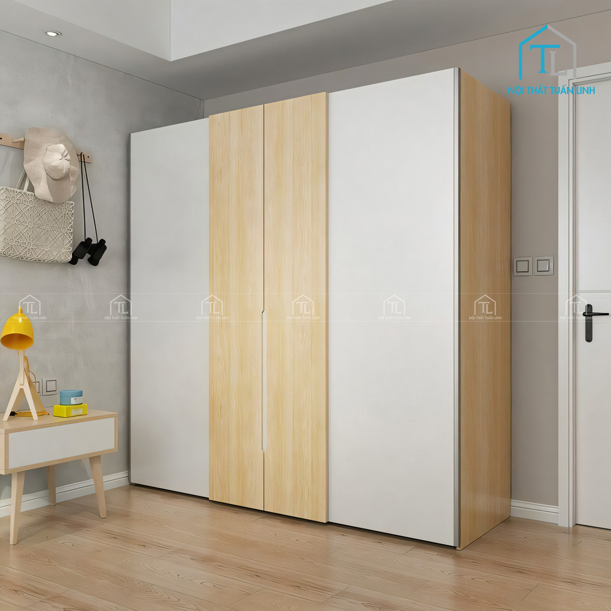 Thiết kế tủ quần áo cửa lùa phong cách hiện đại