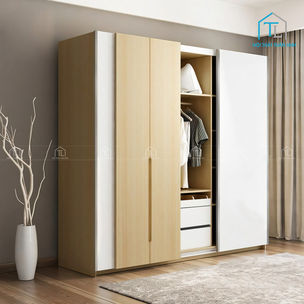 Tổng thể hài hòa với nội thất phòng ngủ