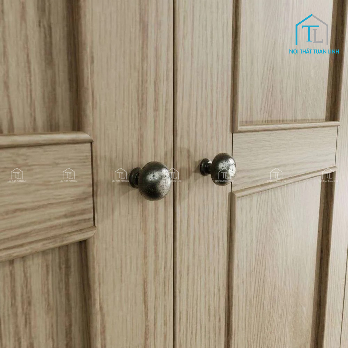 Khung tủ gỗ sồi chắc chắn, chịu lực tốt