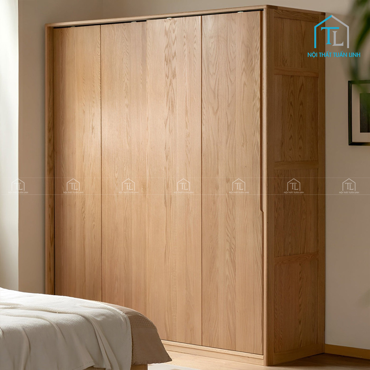 Gỗ sồi tự nhiên vân đẹp, màu sắc ấm áp