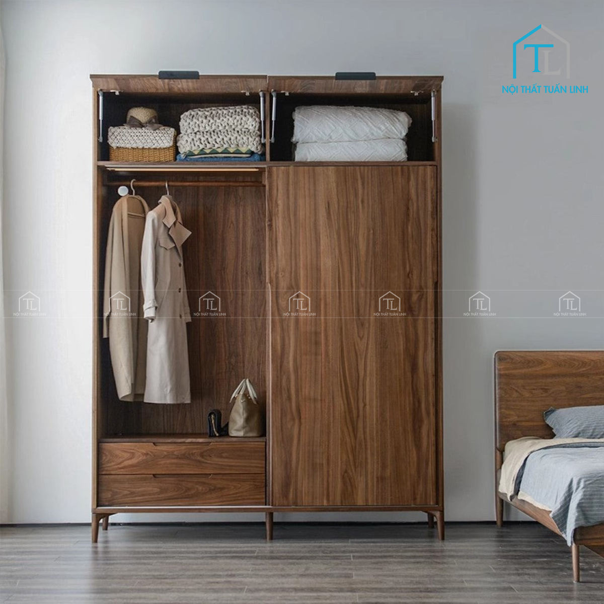 Bề mặt gỗ óc chó vân tự nhiên
