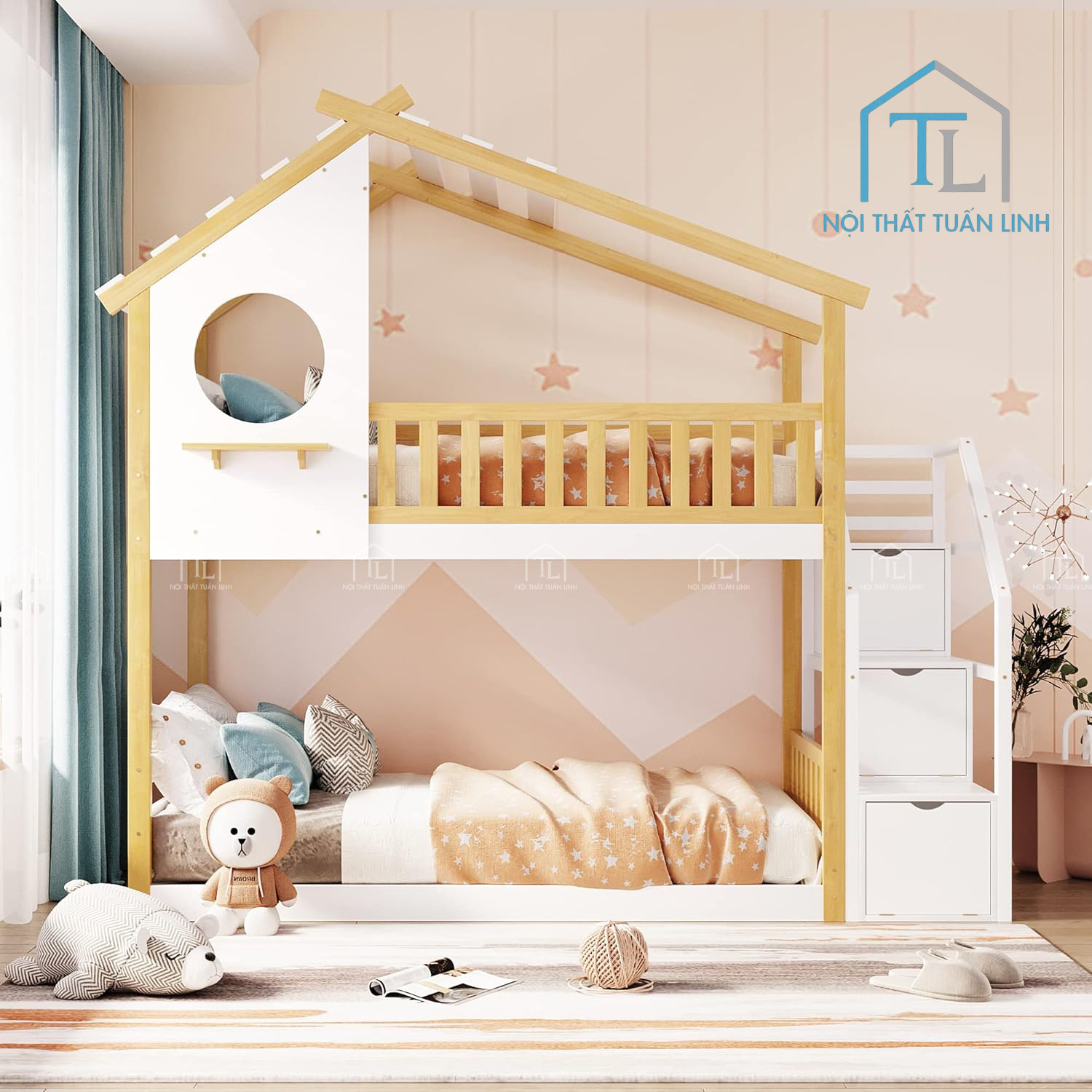 Phối cảnh 3D giường tầng trẻ em