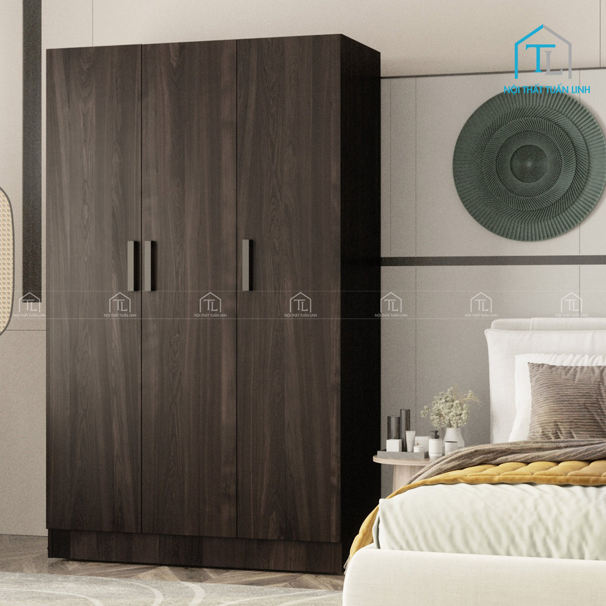 Màu nâu vân gỗ sang trọng, dễ phối nội thất
