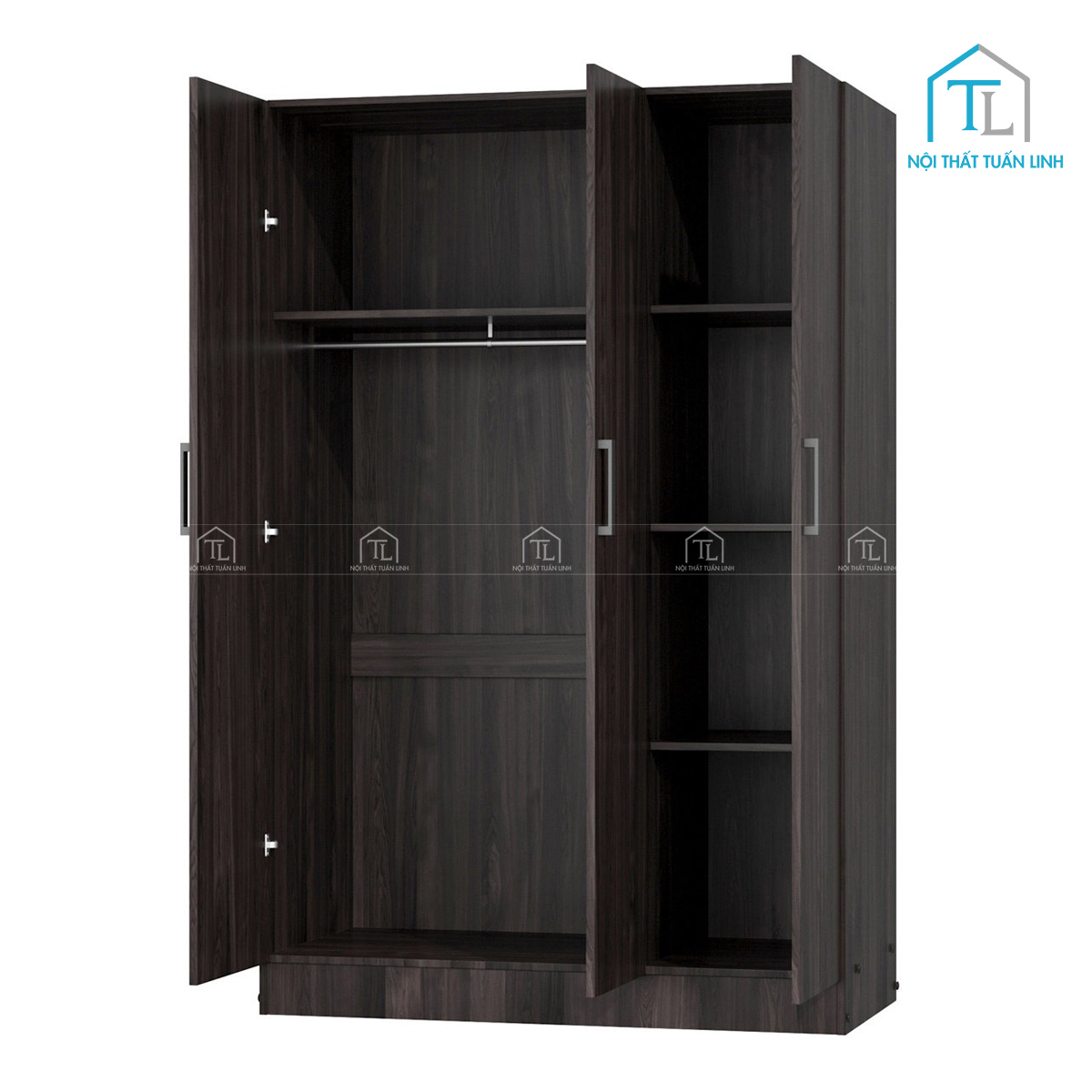 Bố trí thanh treo tiện lợi cho quần áo dài