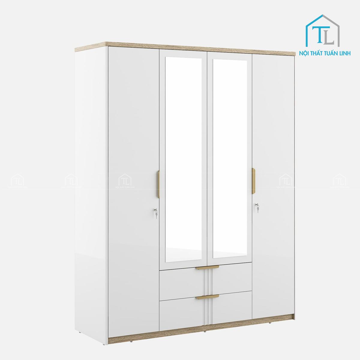 Gương soi tích hợp trên cánh tủ tiện lợi