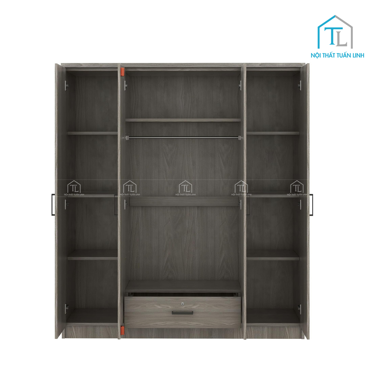 Thiết kế tủ với nhiều ngăn tiện lợi