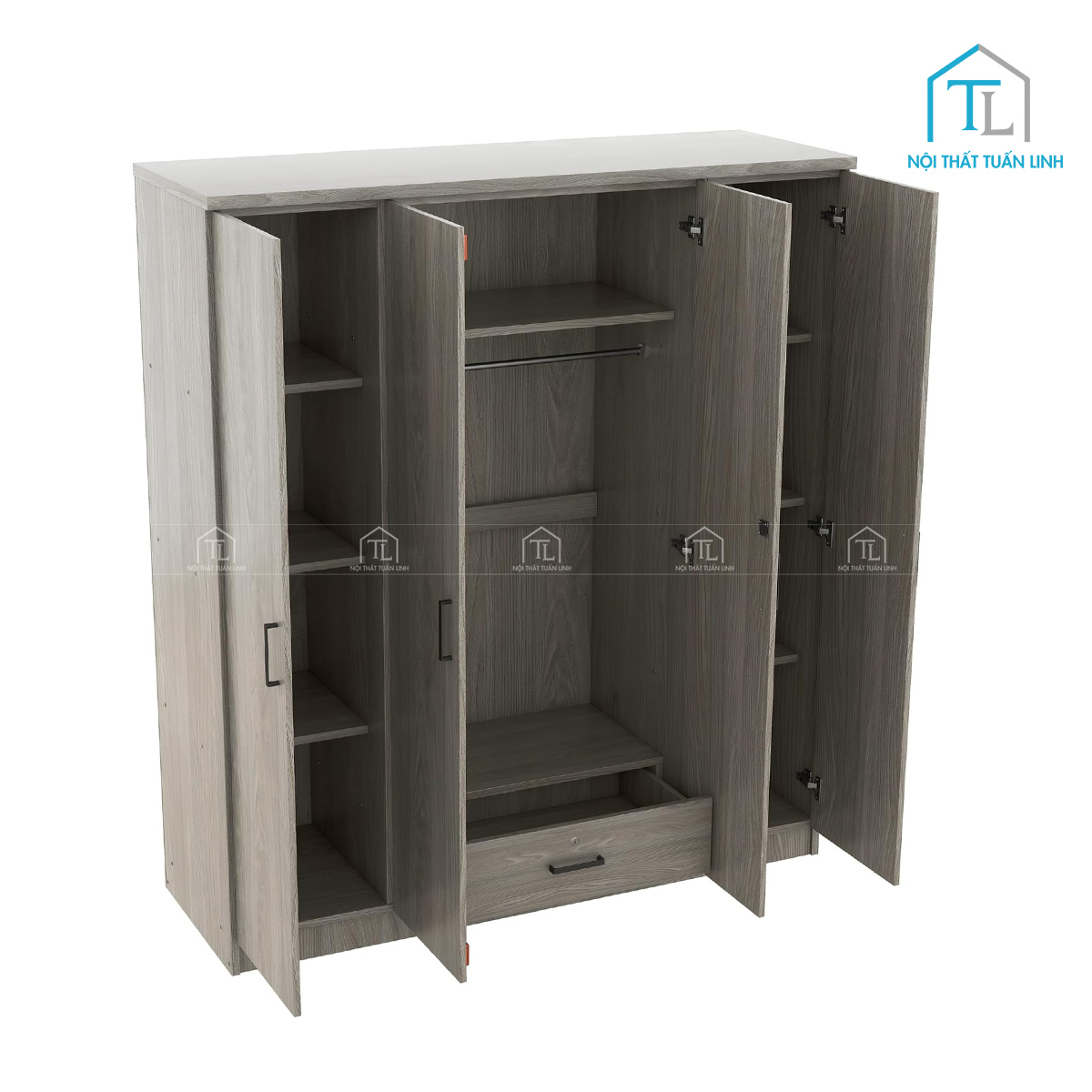 Thanh treo quần áo chắc chắn, tiện lợi khi sử dụng