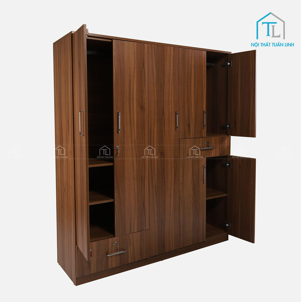 Bề mặt phủ Melamine vân gỗ óc chó sang trọng