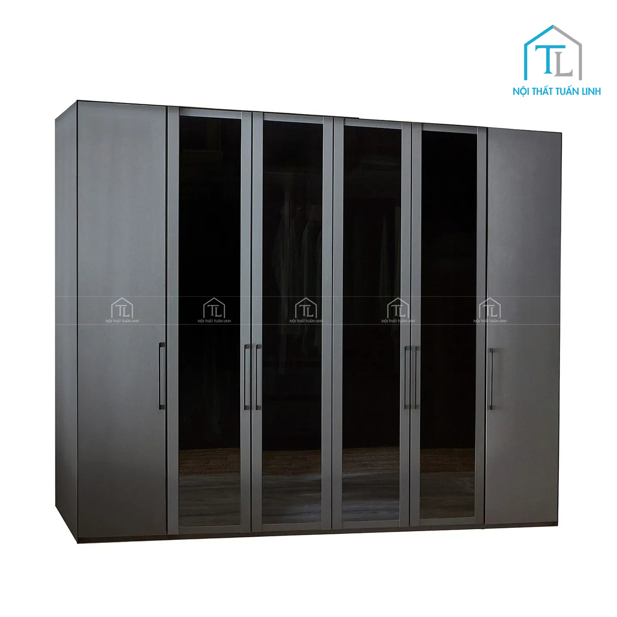 Cánh kính màu khói giúp không gian phòng ngủ thêm thoáng và rộng