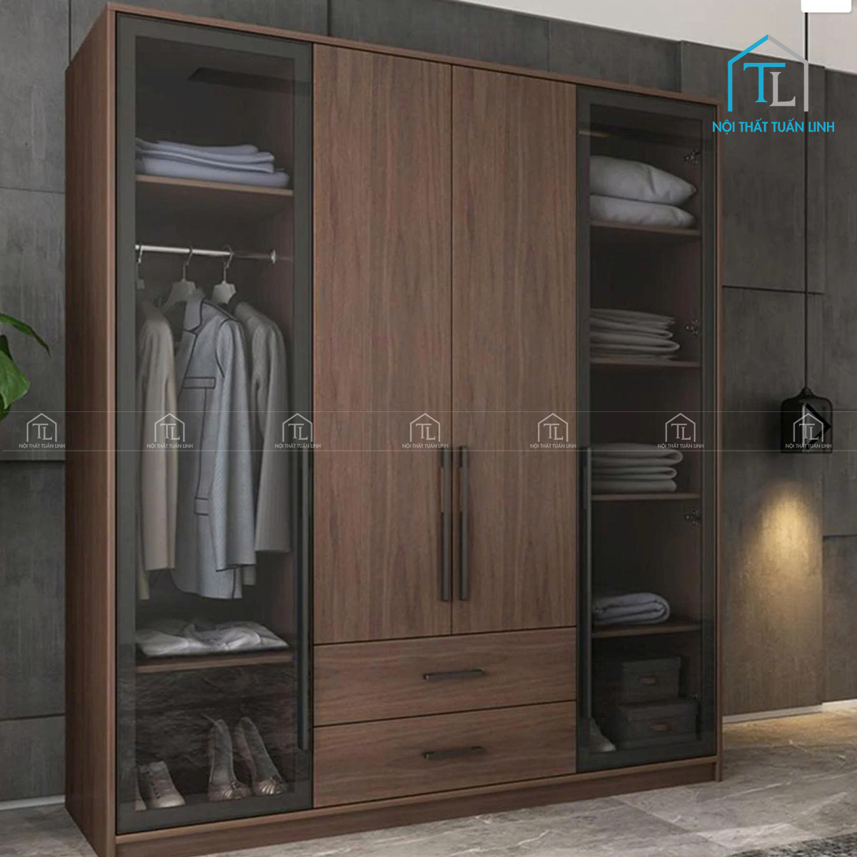 Cánh kính trong suốt giúp quan sát đồ đạc dễ dàng