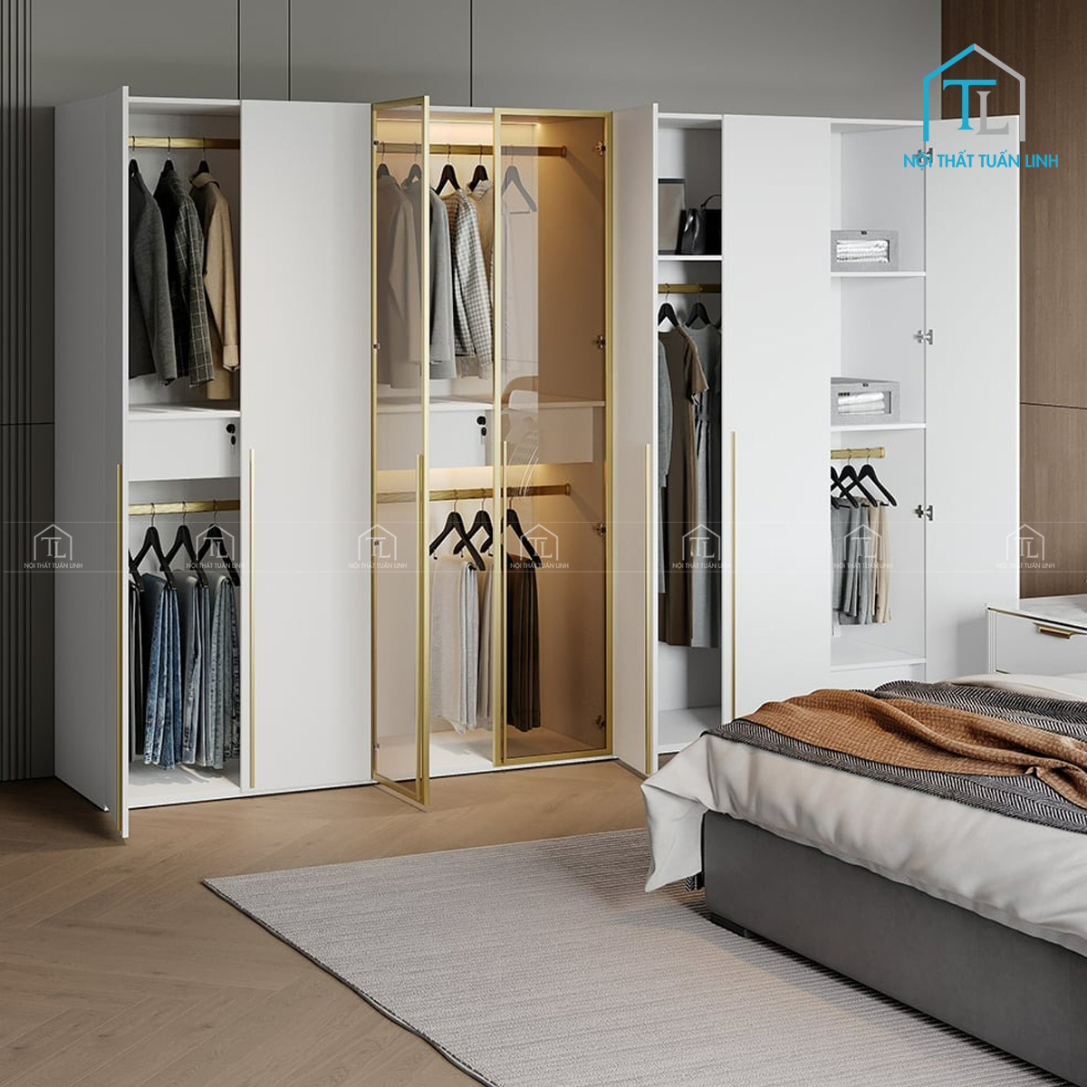 Thiết kế tủ bảng lớn, sắp xếp các khoang hợp lý
