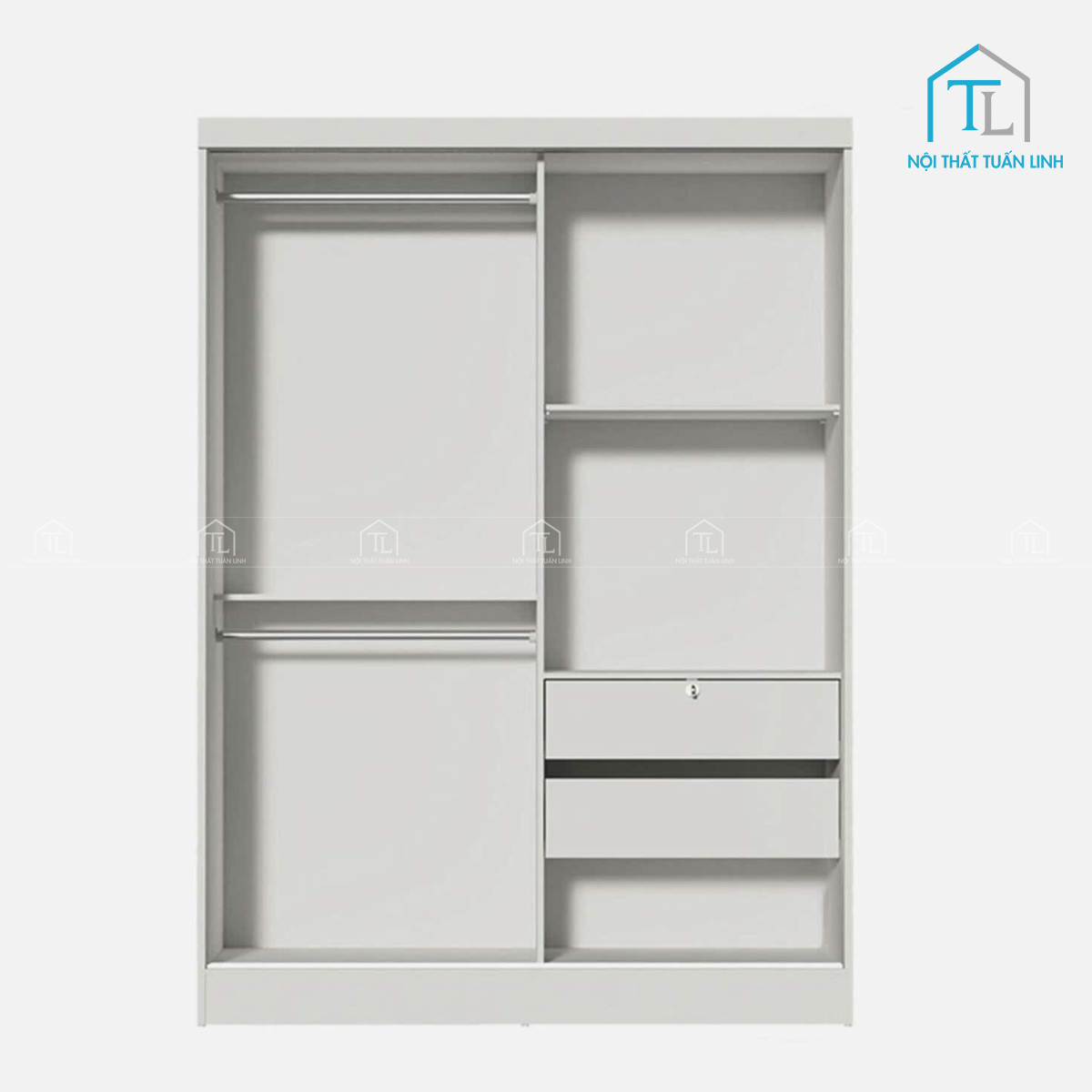 Thanh treo và kệ bố trí khoa học, dễ sắp xếp