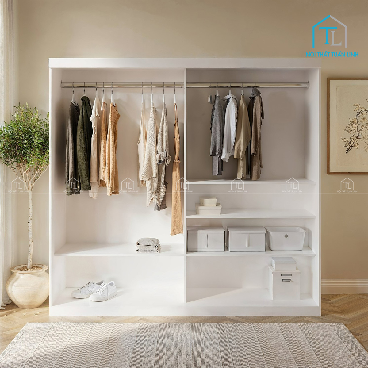 Thiết kế cửa trượt tiết kiệm diện tích phòng ngủ
