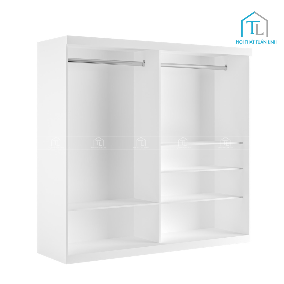Không gian treo quần áo rộng rãi, dễ sắp xếp
