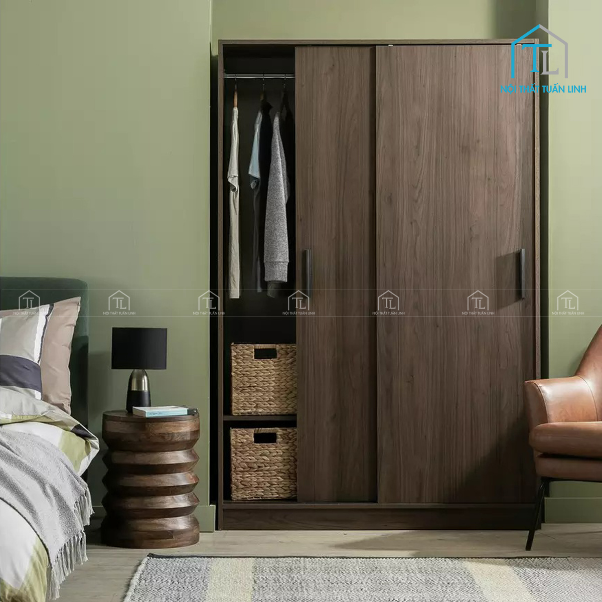 Thiết kế tủ quần áo cửa lùa hiện đại, tiết kiệm diện tích