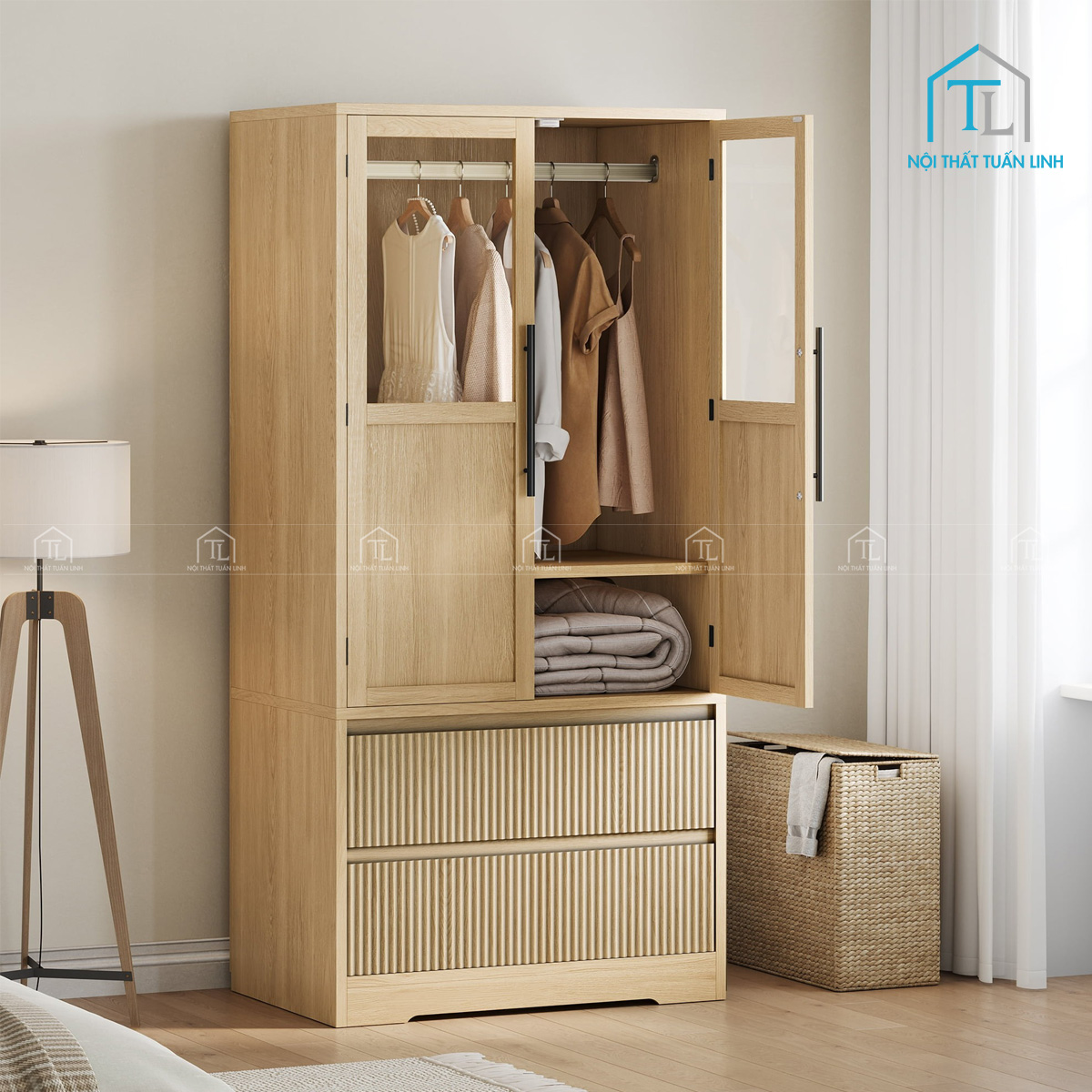 Thiết kế tủ đứng hiện đại, phù hợp nhiều không gian nội thất