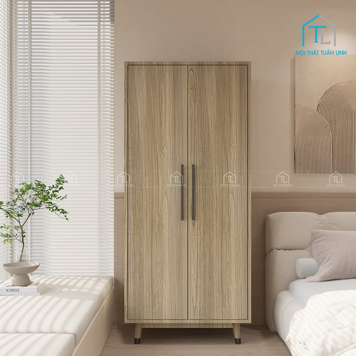 Thiết kế tủ 2 cánh cao gọn, tiết kiệm diện tích sử dụng