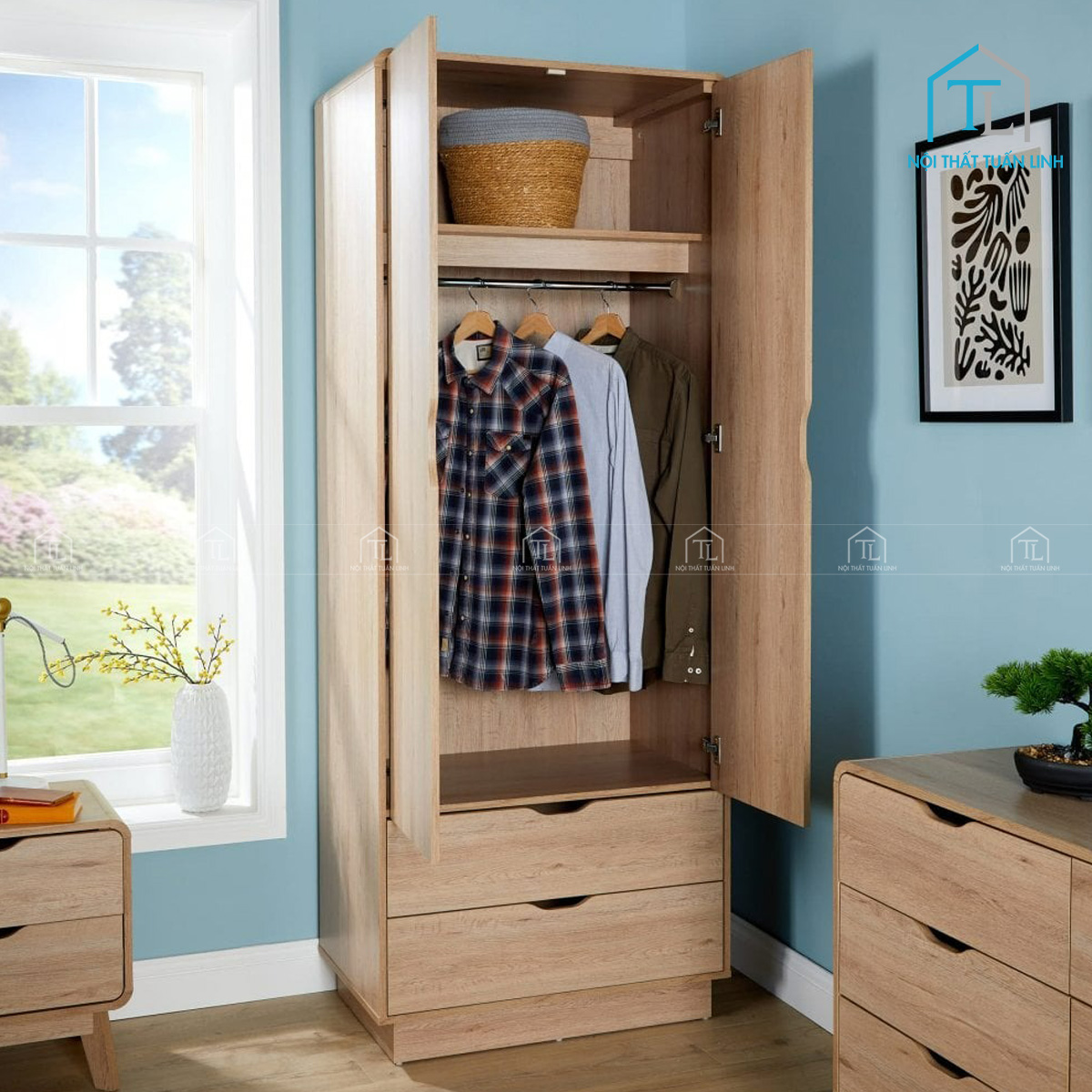 Thiết kế gọn gàng, phù hợp phòng ngủ nhỏ